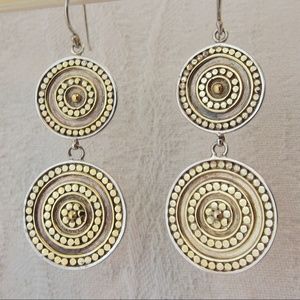 RARE! Anna Beck 18k gold and ster. silver earrings